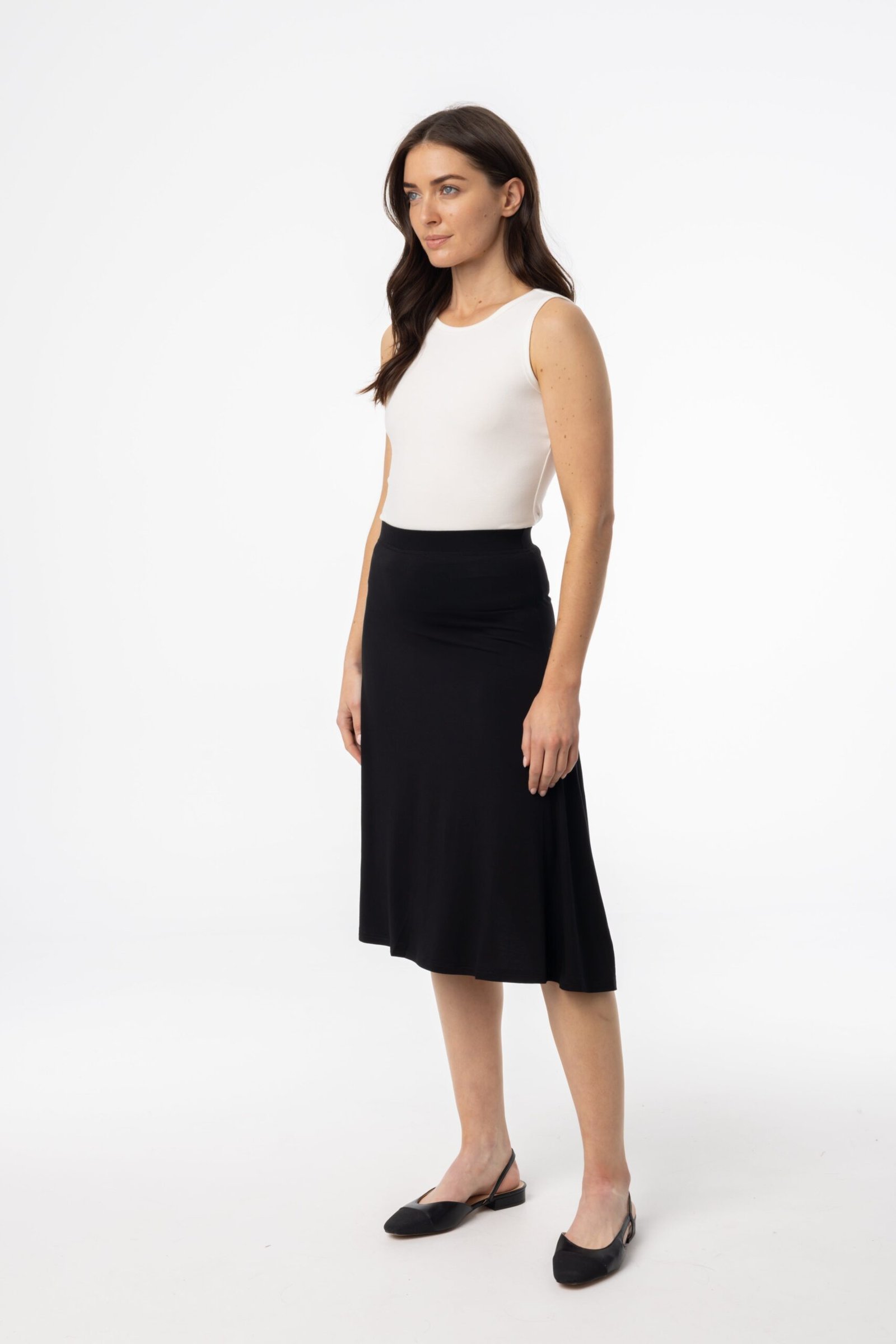 Black Basic Flare Skirt - Image 2