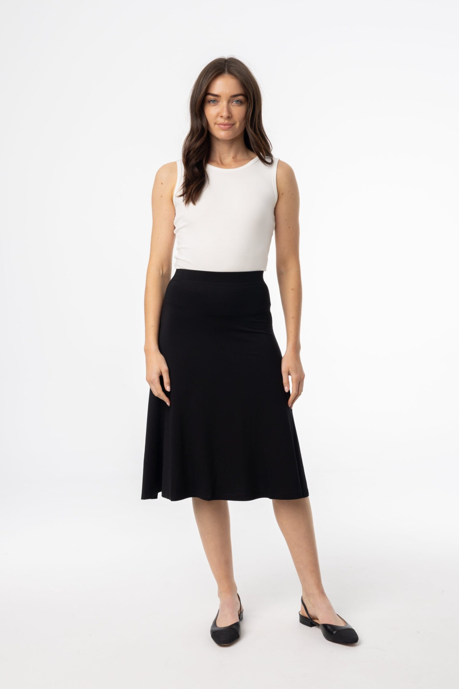 Black Basic Flare Skirt