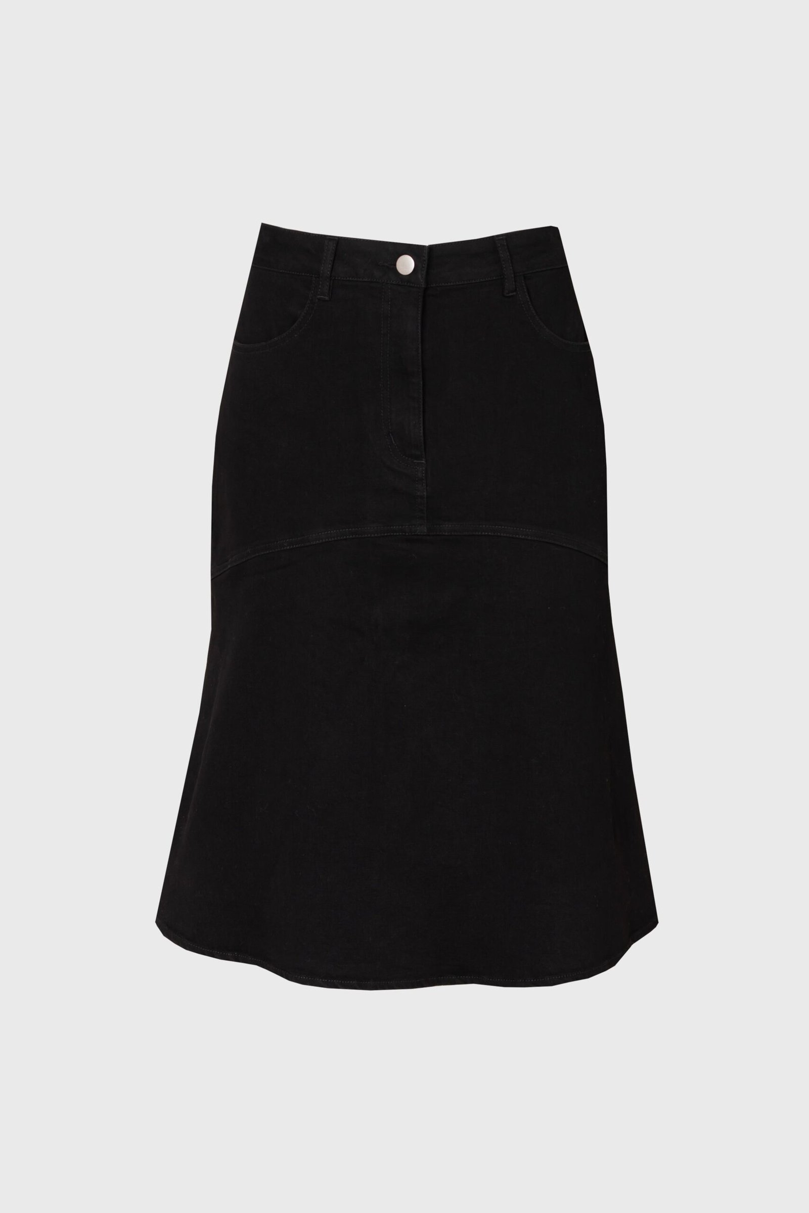 Black Denim Flare Skirt - Image 5