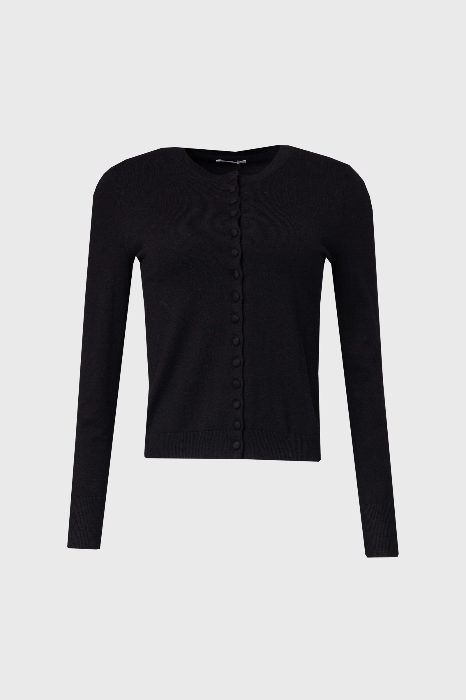 Black Button Knit Cardigan - Image 5