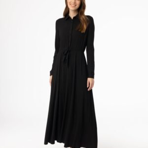 Black Button Maxi Dress