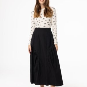 Black Circle Seam Skirt