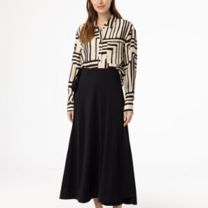 Black Flare Wrap Skirt