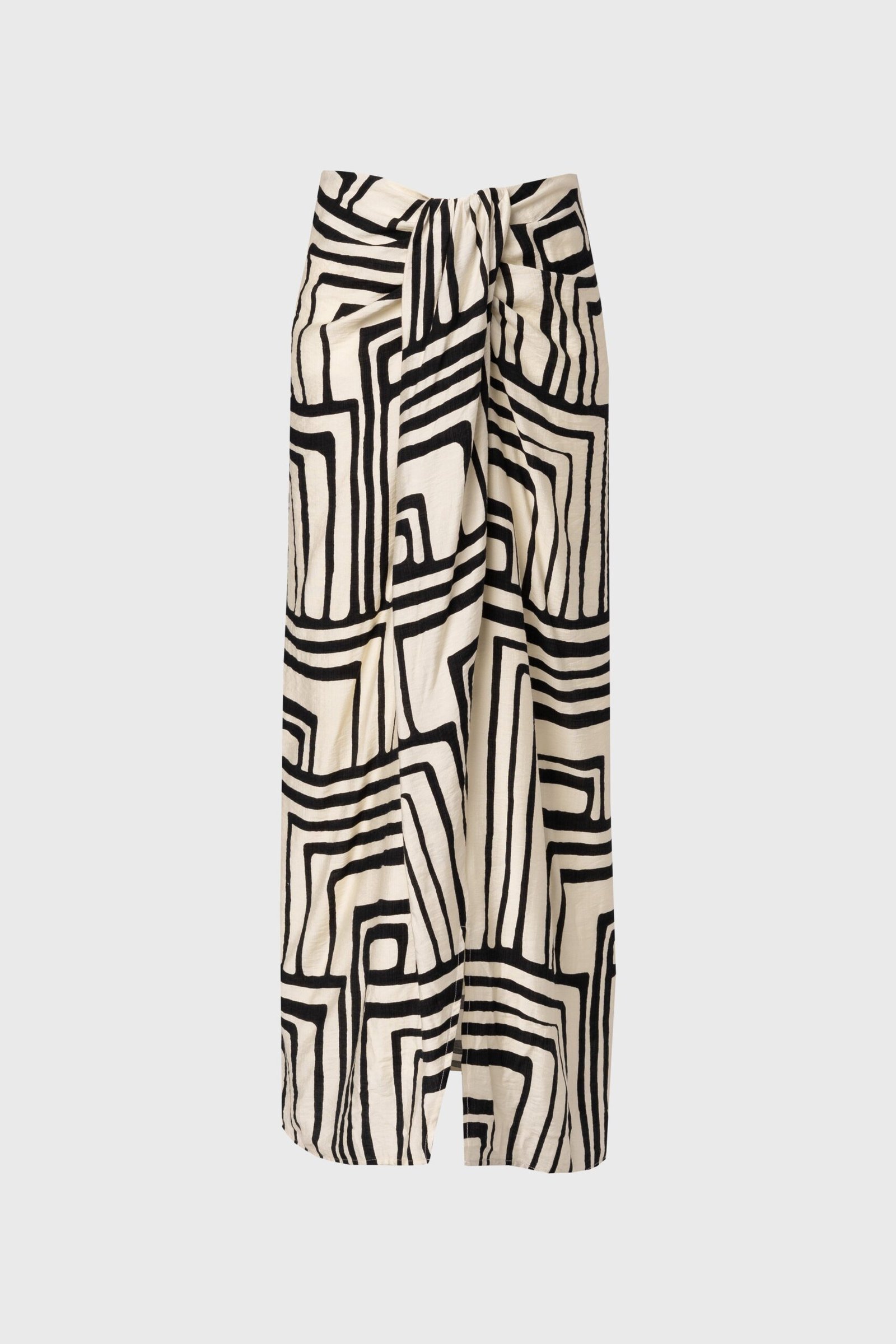 Black Geometric Draped Skirt - Image 5